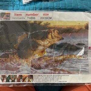 42-8. 1 of 2.  Diamond Painting Kit - Sunset Fish Scene